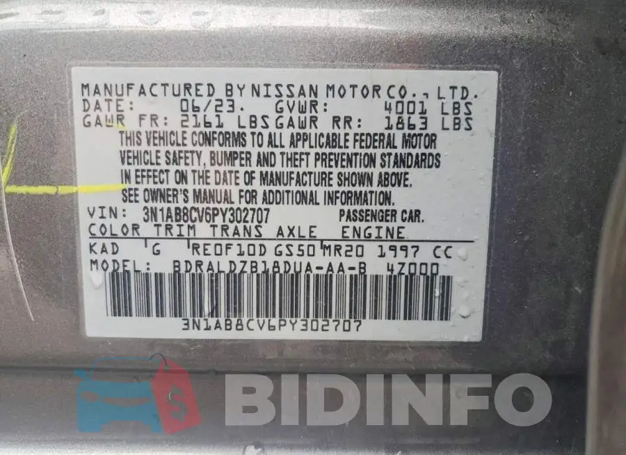 3N1AB8CV6PY302707 Photo# 13