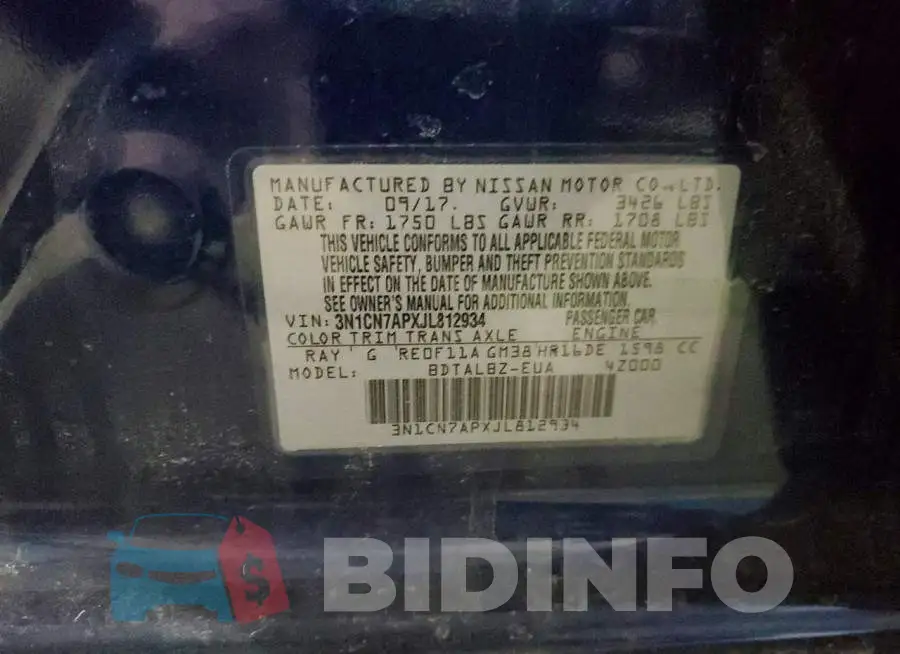 3N1CN7APXJL812934 Photo# 12