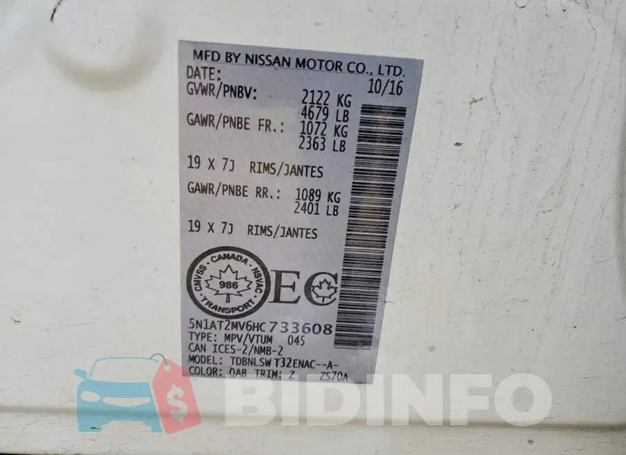 5N1AT2MV6HC733608 Photo# 13
