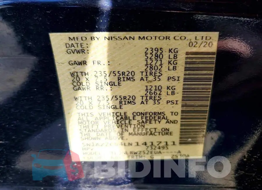 5N1AZ2CS4LN141711 Photo# 14