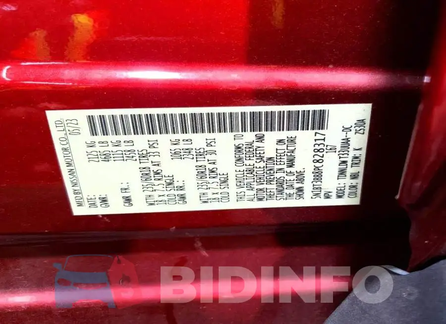 5N1BT3BB8PC828317 Photo# 14