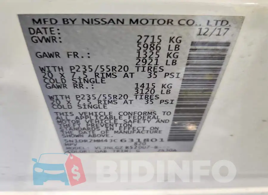 5N1DR2MM4JC631801 Photo# 13