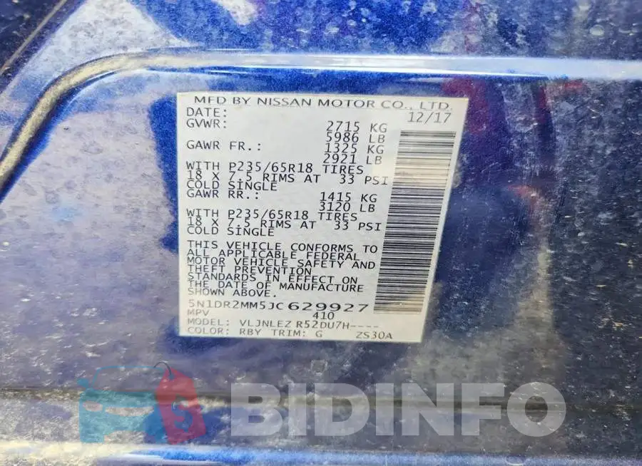 5N1DR2MM5JC629927 Photo# 13