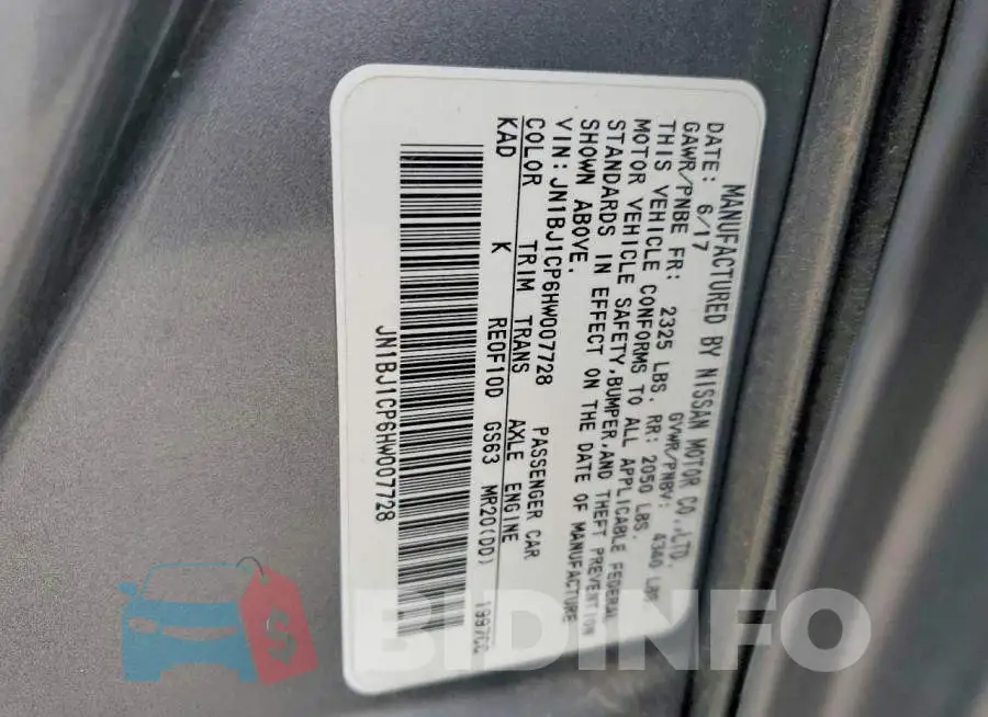JN1BJ1CP6HW007728 Photo# 13