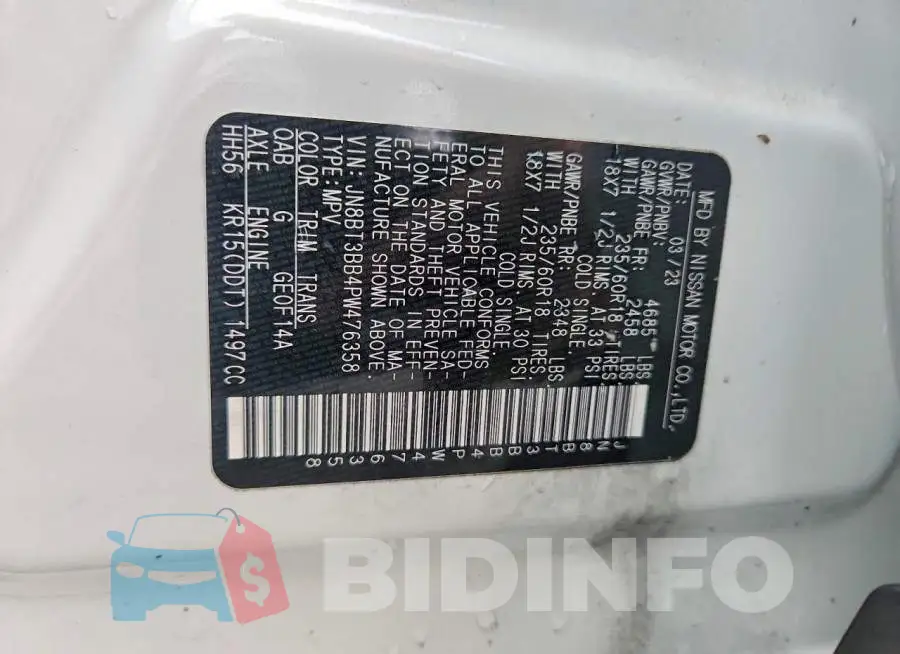 JN8BT3BB4PW476358 Photo# 13