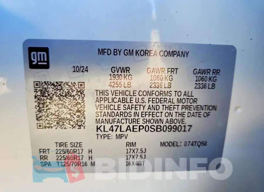 KL47LAEP0SB099017 Photo# 12