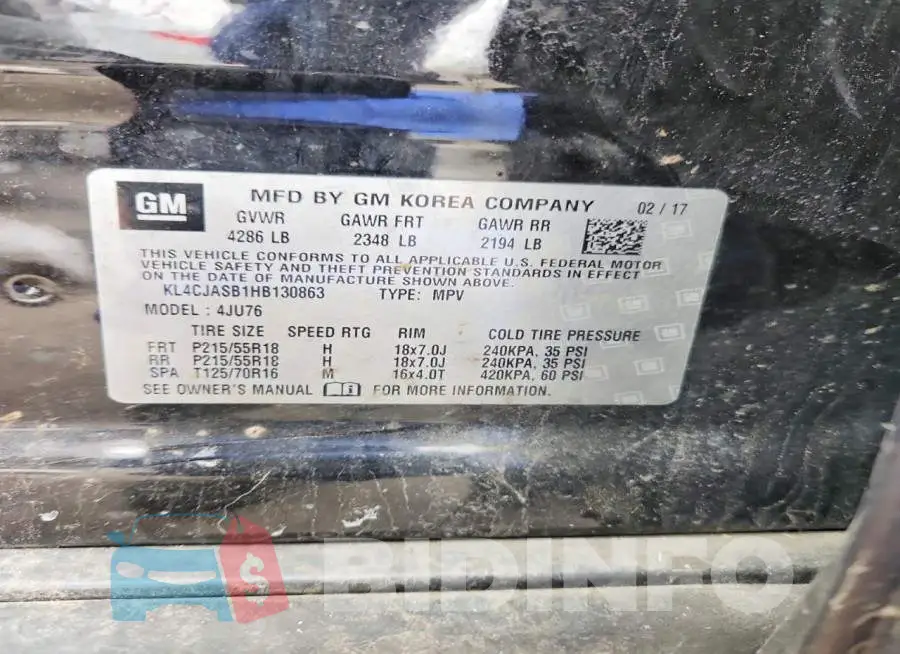 KL4CJASB1HB130863 Photo# 12