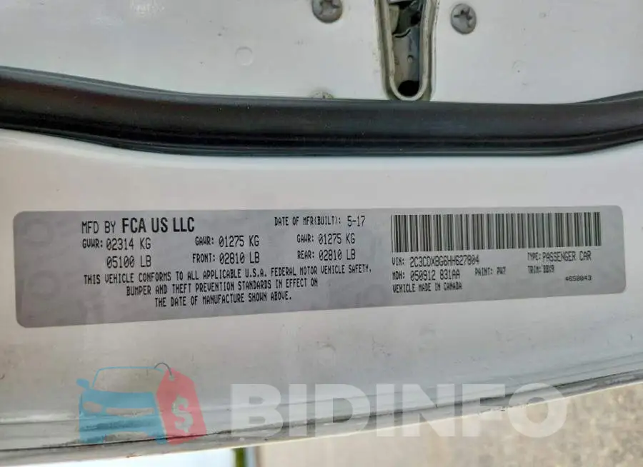 2C3CDXBG6HH627804 Photo# 12