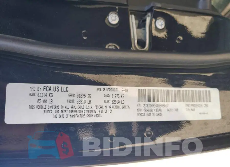 2C3CDXHG4KH508017 Photo# 12