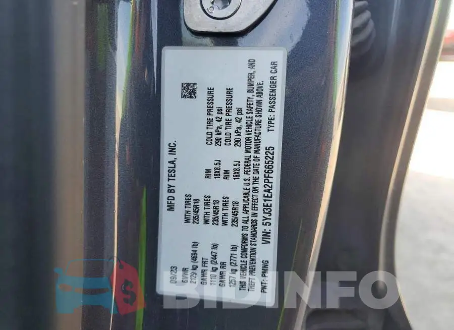 5YJ3E1EA2PF665225 Photo# 12