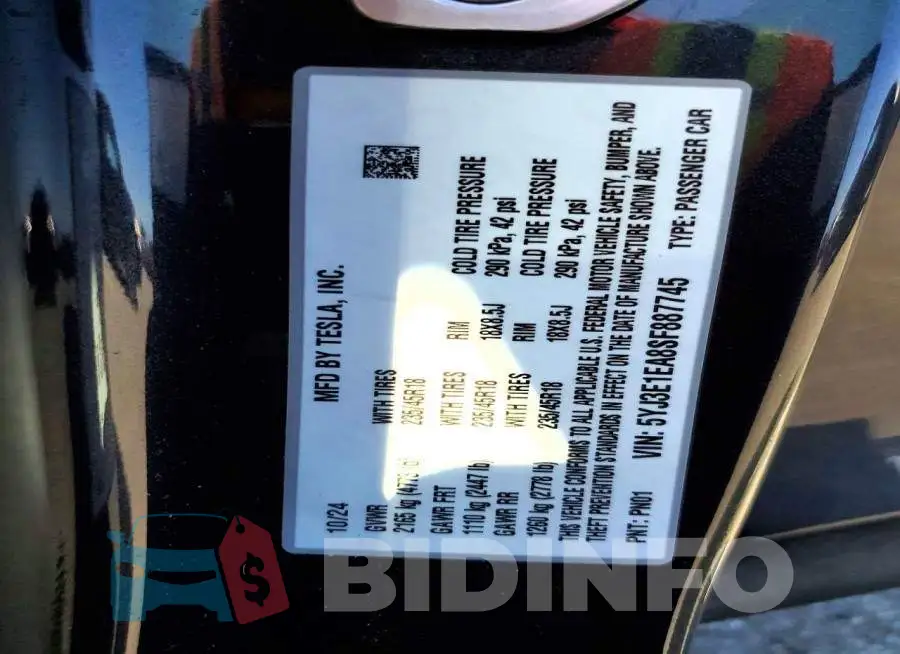 5YJ3E1EA8SF887745 Photo# 12