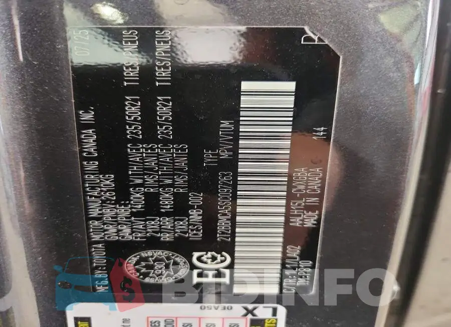 2T2BBMCA5SC097263 Photo# 14