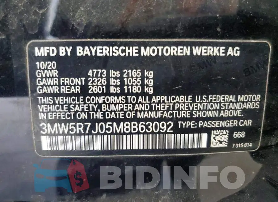 3MW5R7J05M8B63092 Photo# 13