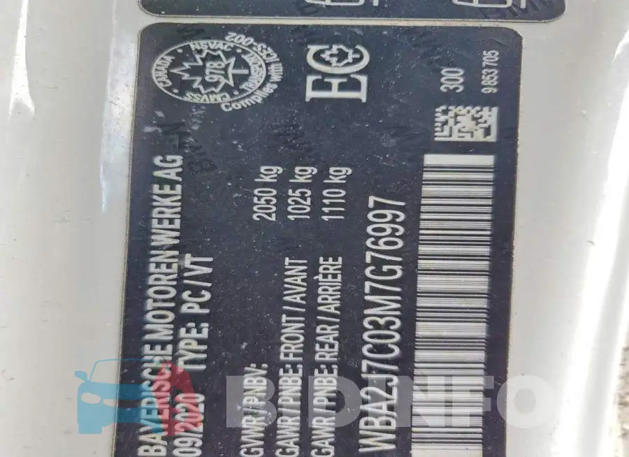 WBA2J7C03M7G76997 Photo# 13