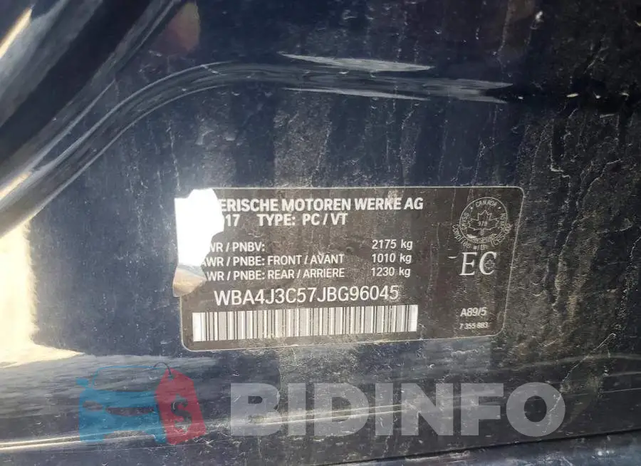 WBA4J3C57JBG96045 Photo# 12