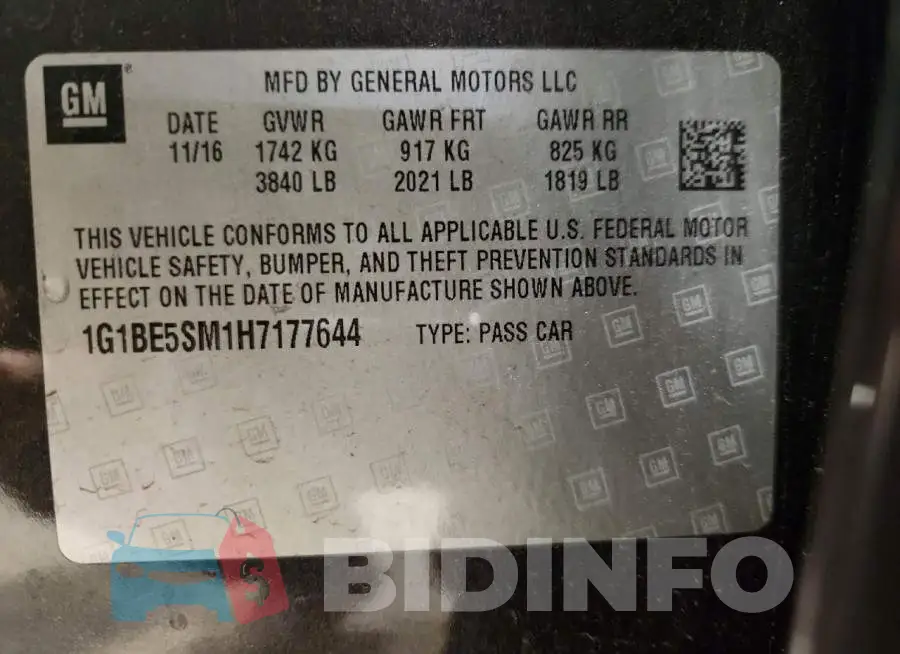 1G1BE5SM1H7177644 Photo# 13