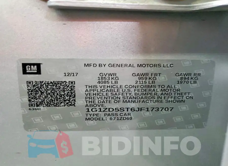 1G1ZD5ST6JF173707 Photo# 13