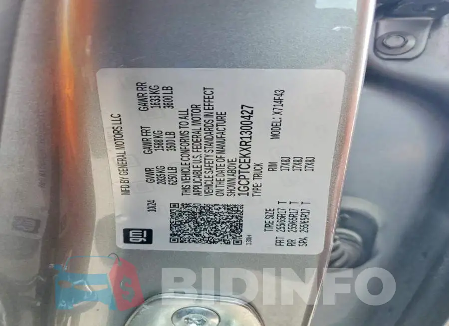 1GCPTCEKXR1300427 Photo# 12