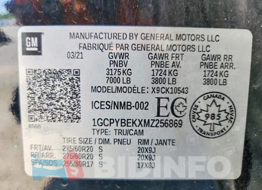 1GCPYBEKXMZ256869 Photo# 12