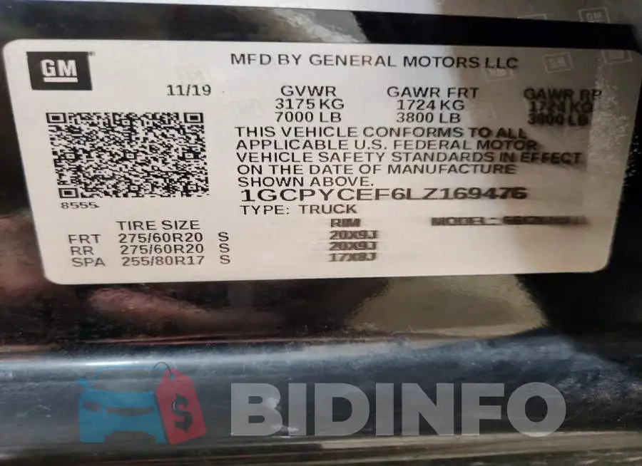 1GCPYCEF6LZ169476 Photo# 12