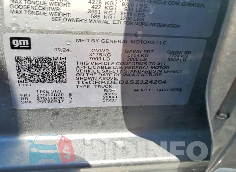 1GCRKDED1SZ124264 Photo# 12