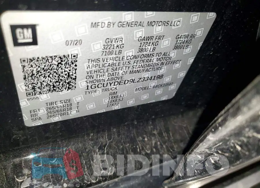 1GCUYDED9LZ334198 Photo# 12