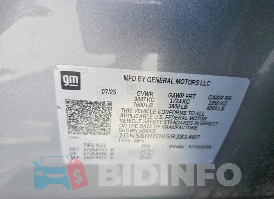 1GNS6RRD9SR381497 Photo# 13