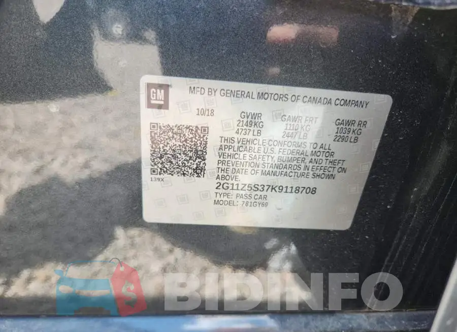 2G11Z5S37K9118708 Photo# 12
