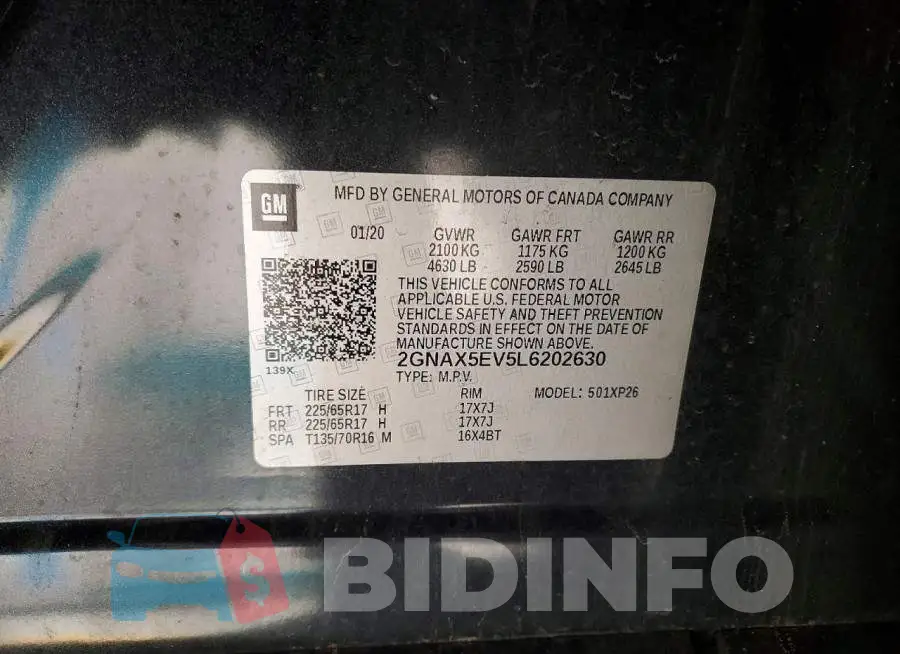 2GNAX5EV5L6202630 Photo# 13