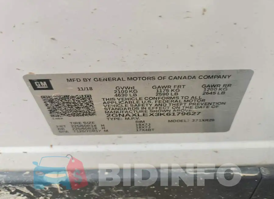 2GNAXLEX3K6179627 Photo# 14