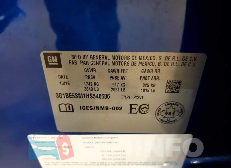 3G1BE5SM1HS540686 Photo# 12