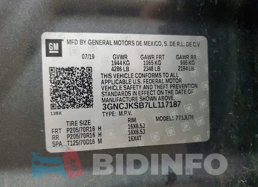 3GNCJKSB7LL117187 Photo# 12