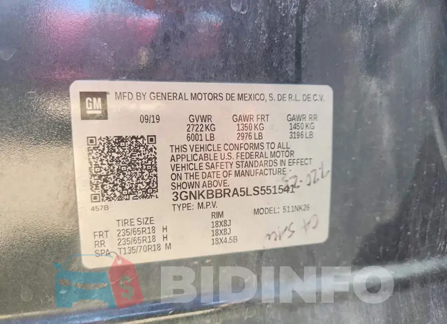 3GNKBBRA5LS551541 Photo# 13