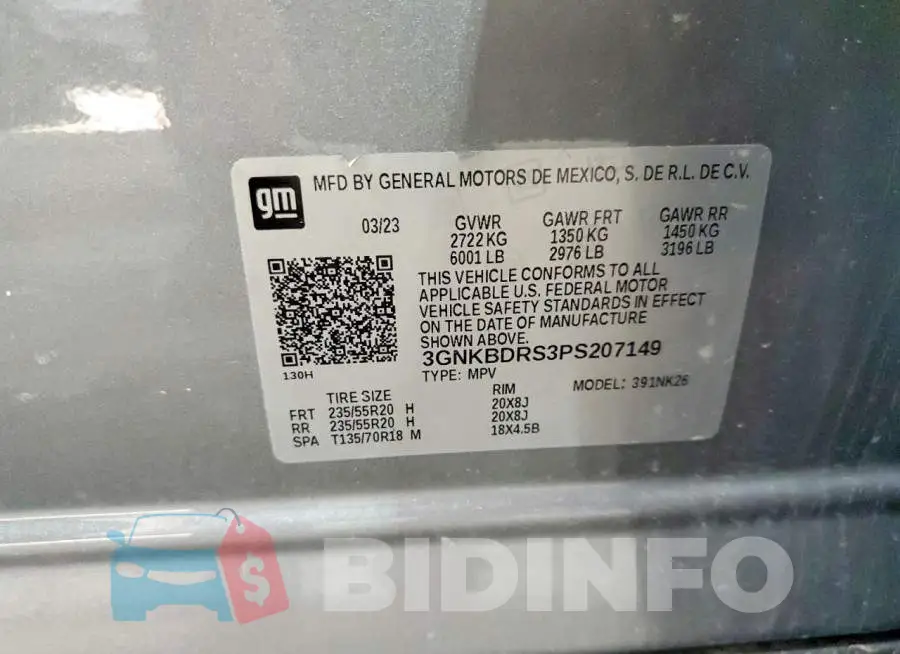 3GNKBDRS3PS207149 Photo# 14