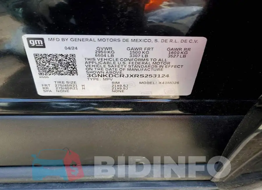3GNKDCRJXRS253124 Photo# 12