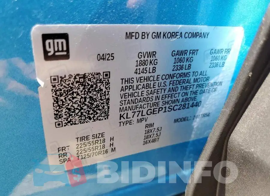 KL77LGEP1SC281440 Photo# 14