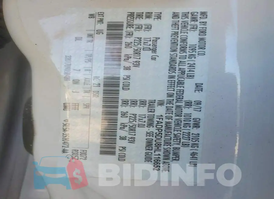 1FADP5DU8HL116652 Photo# 14