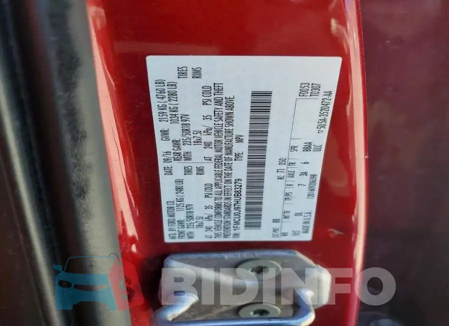 1FMCU0J97HUB83279 Photo# 12
