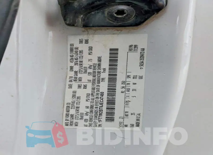 1FT7W2BT6JEC47480 Photo# 12