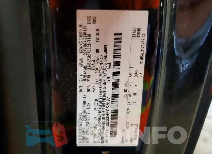 1FTBF2B63HEC52697 Photo# 12