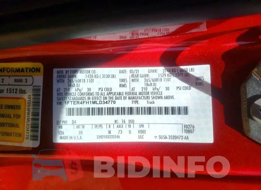 1FTER4FH1MLD34770 Photo# 12