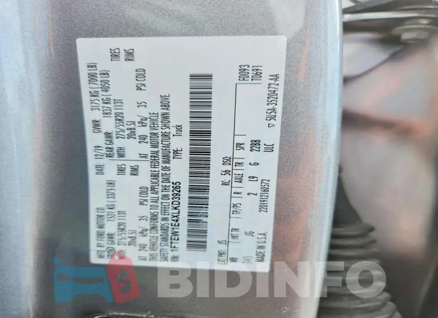 1FTEW1E4XLKD39265 Photo# 13
