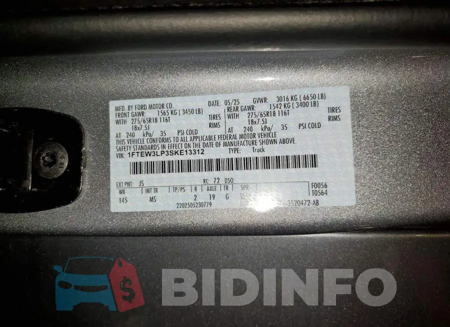 1FTEW3LP3SKE13312 Photo# 12