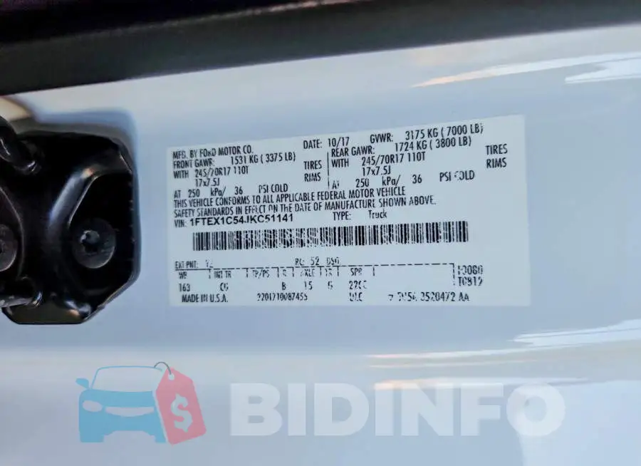 1FTEX1C54JKC51141 Photo# 12