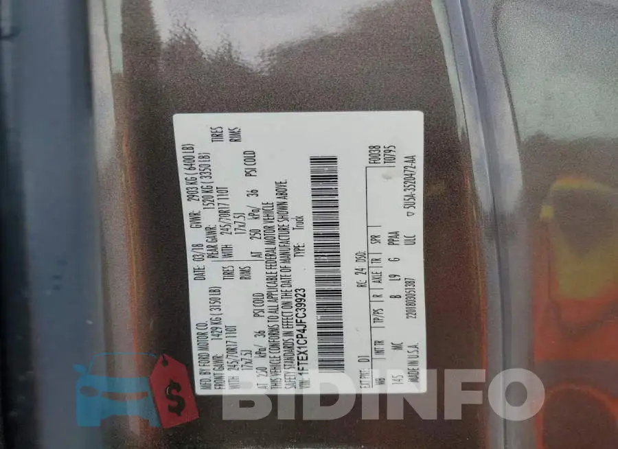 1FTEX1CP4JFC39923 Photo# 12