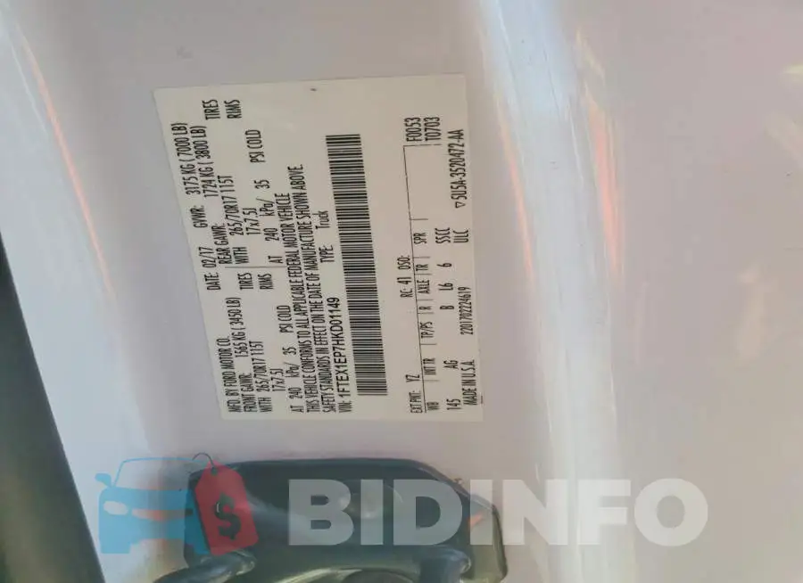1FTEX1EP7HKD01149 Photo# 12