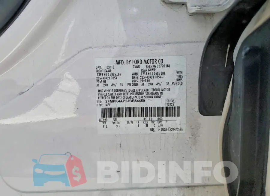 2FMPK4AP2JBB84459 Photo# 12