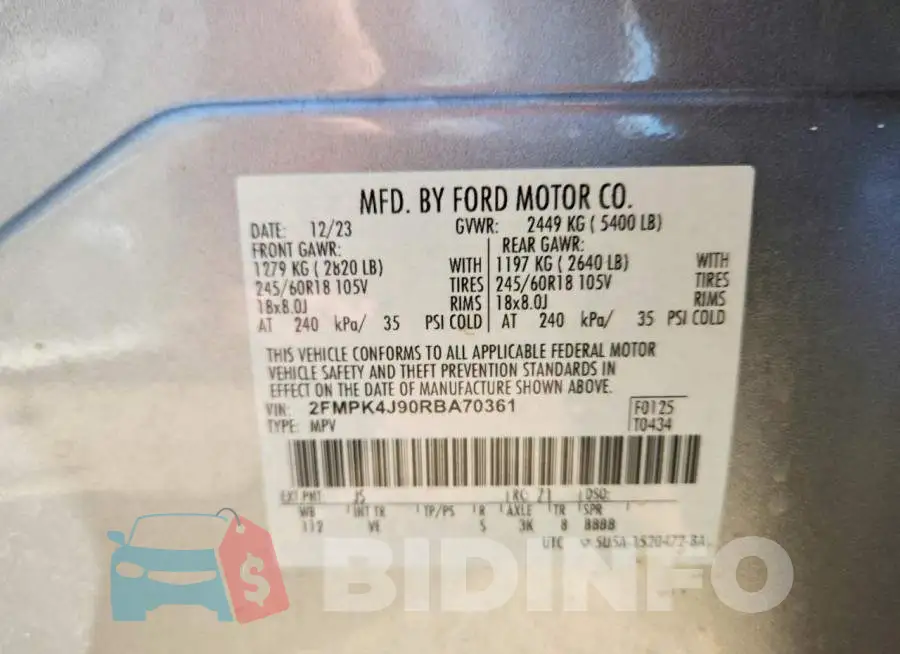 2FMPK4J90RBA70361 Photo# 14