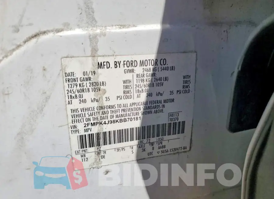 2FMPK4J98KBB70181 Photo# 12