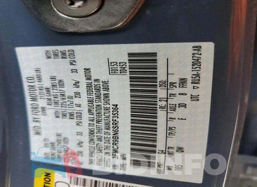 3FMCR9BN6SRF35364 Photo# 12